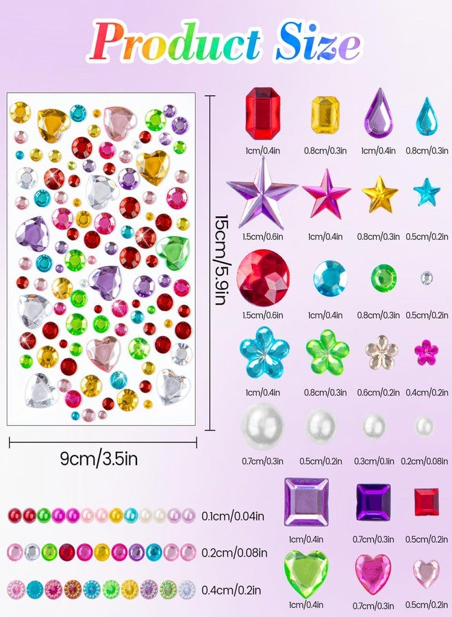 Rasoisof 6124Pcs Gem Stickers-Self-Adhesive Face Jewelry Stickers, Acrylic Gems DIY Crafts, Sparkling Heart-Shaped Rhinestone for Kids, for Party & Holiday Supplies - Image 2